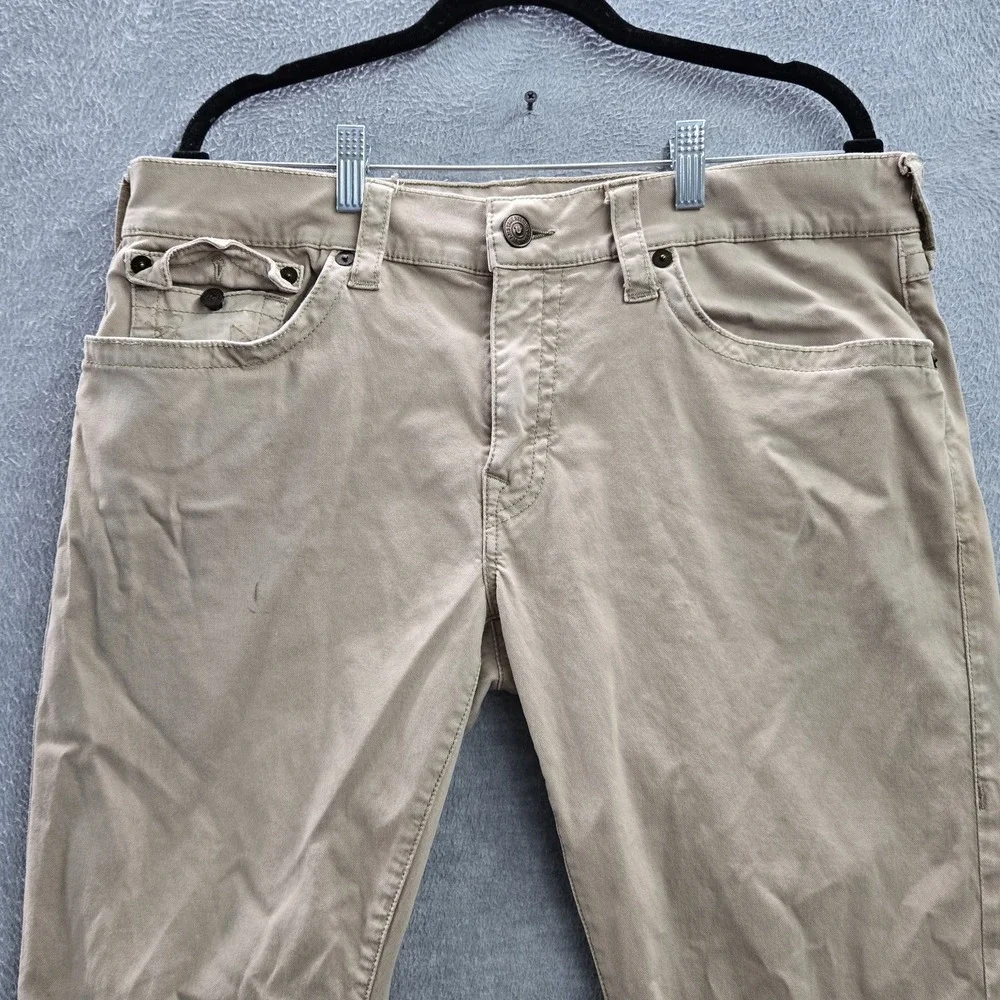 True Religion Men Pants 36 Brown Chino Geno Relaxed Slim Flap Pockets  32